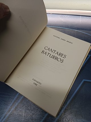 libro, CANTARES BATURROS - ANTONIO ZAERA MAGNA , ZARAGOZA 1982