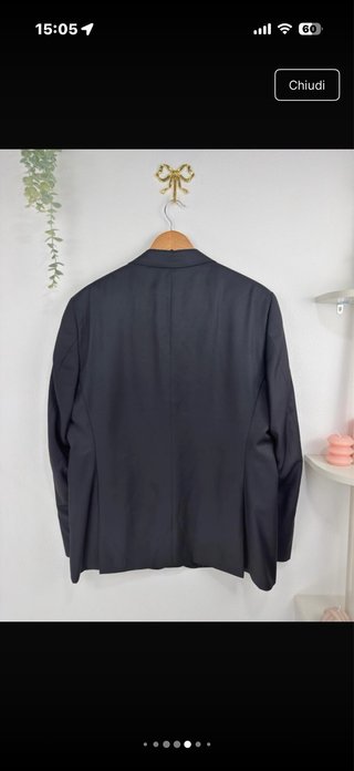 Blazer Daffari Lana Leggera Nero Taglia L
