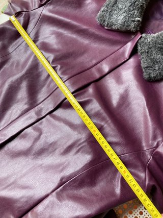 Abrigo vintage ecopiel morado T48