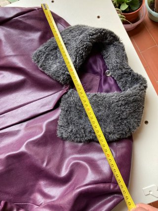 Abrigo vintage ecopiel morado T48