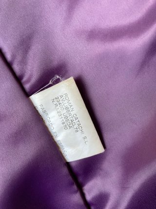 Abrigo vintage ecopiel morado T48