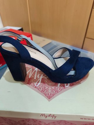Zapatos de terciopelo azul talla 39