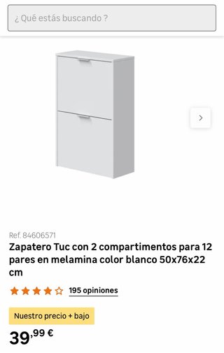 Zapatero Tuc 2 compartimentos blanco