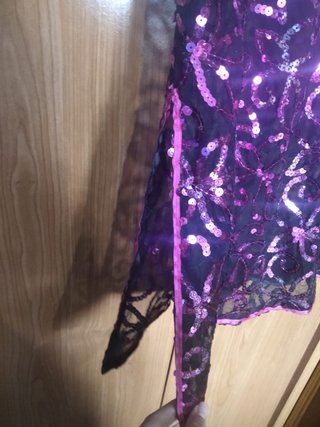 Vestido Qipao lentejuelas morado