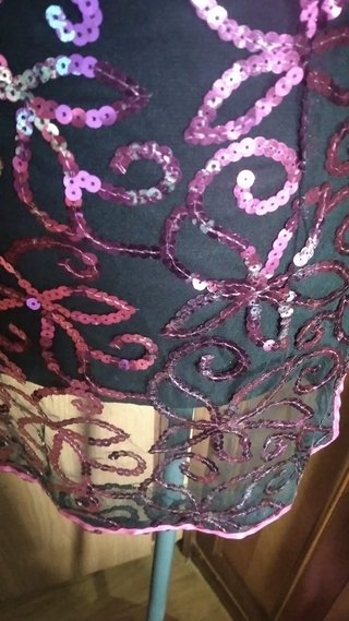 Vestido Qipao lentejuelas morado
