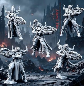 5 Guerreras Caos Proxy Resina 40k