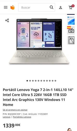 Portátil Lenovo Yoga 7 14 Táctil