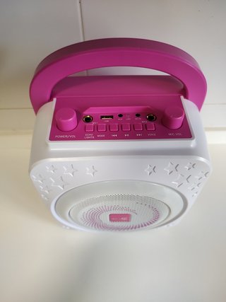 Máquina Karaoke RockJam Bluetooth Rosa y Blanca