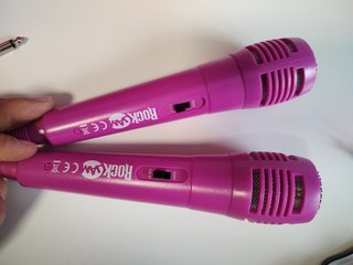 Máquina Karaoke RockJam Bluetooth Rosa y Blanca