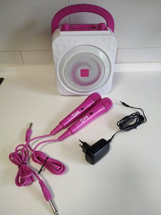 Máquina Karaoke RockJam Bluetooth Rosa y Blanca
