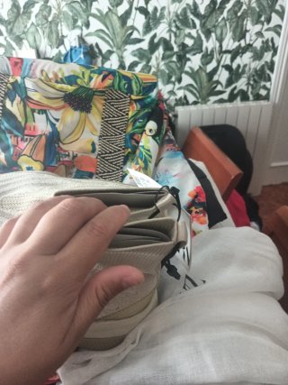 Zapatillas botín beige y multicolor talla 37