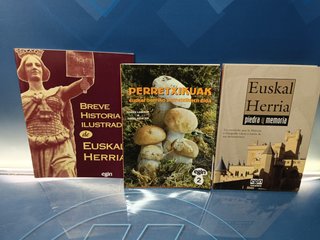 3 libros, Breve historia ilustrada Euskal Herria, piedra y memoria, Perretxikuak