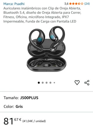 Auriculares Psadhi J500PLUS Clip Oreja Abierta