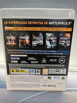 videojuego, Juego PS3 / PlayStation 3, Battlefield 3 , premium edition