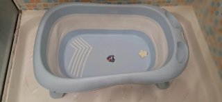 Bañera bebé plegable azul
