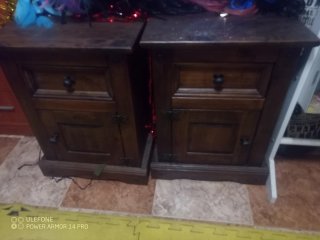2 Mesitas de Noche Rústicas Madera