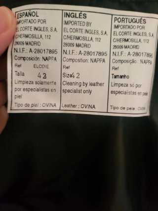 Falda de piel auténtica negra talla M