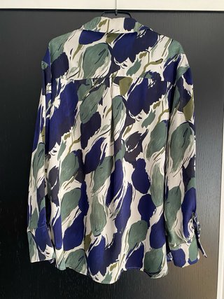 Camisa Vilanova flores azul y verde T. S