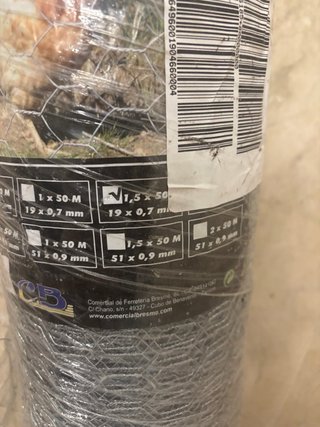 Malla de gallinero metálica