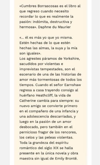 Libro: “CUMBRES BORRASCOSAS” (WUTHERING HEIGHTS)
