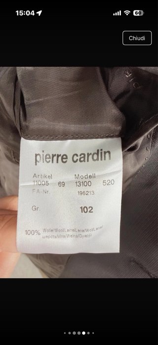 Pierre Cardin Blazer Lana Righe Nero L