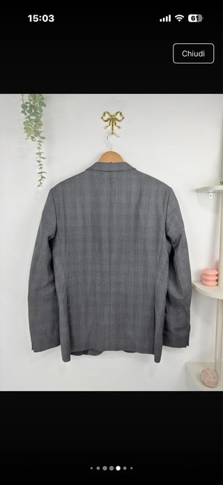 Strellson Blazer Grigio Lana Quadri L