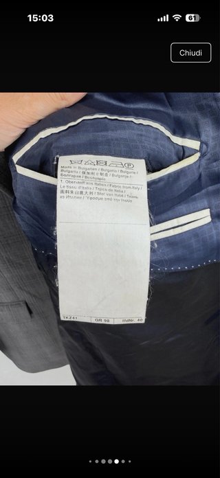 Strellson Blazer Grigio Lana Quadri L