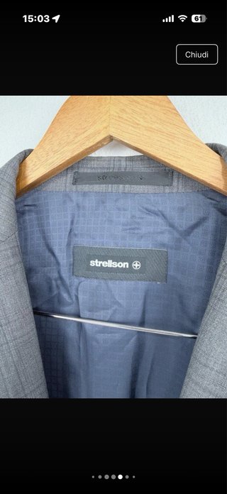 Strellson Blazer Grigio Lana Quadri L