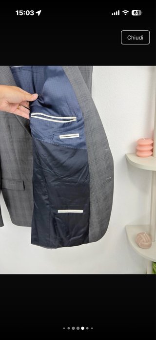 Strellson Blazer Grigio Lana Quadri L