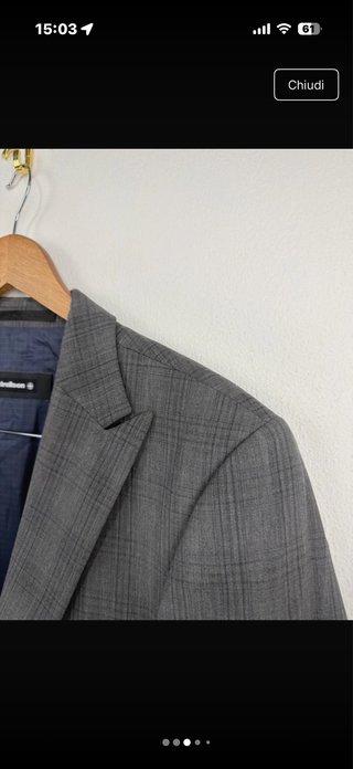 Strellson Blazer Grigio Lana Quadri L