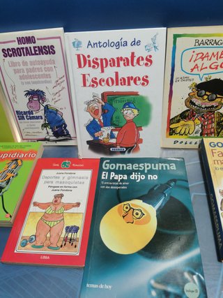 lote de 9 libros de humor, goma espuma y mas