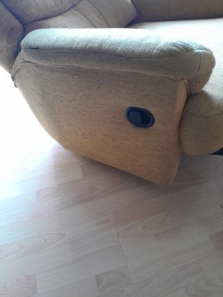 Butaca relax tela beige reclinable manual