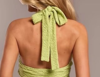 Vestido verde con volantes