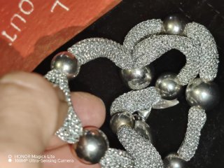 Bracciale Argento 925 con sfere e tre file.