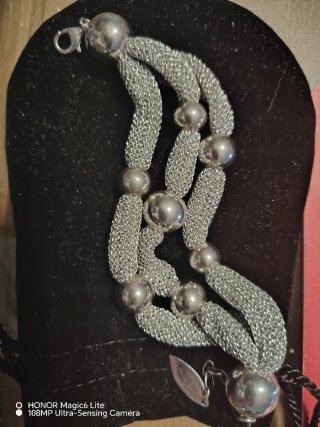 Bracciale Argento 925 con sfere e tre file.