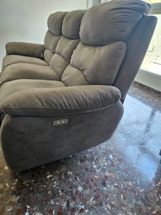 Sofá eléctrico 3 plazas gris