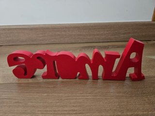 Scritta Amore in legno rossa 23 cm