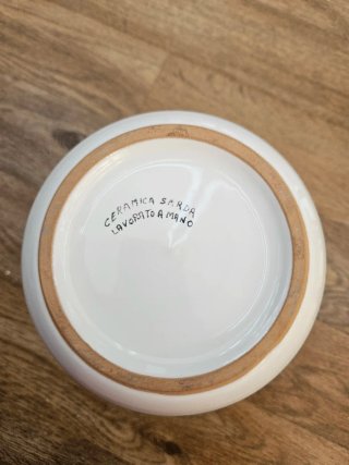 Vaso Sardo Ceramica Bianco Turchese