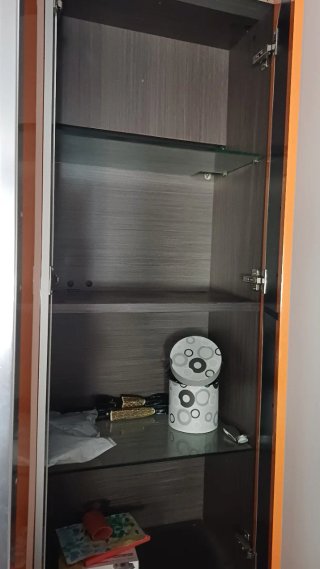 Mueble TV modular madera y naranja El horiz:2m×5