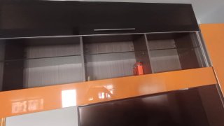 Mueble TV modular madera y naranja El horiz:2m×5