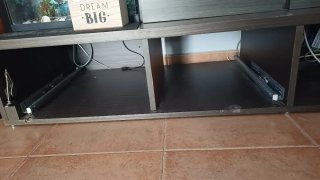 Mueble TV modular madera y naranja El horiz:2m×5