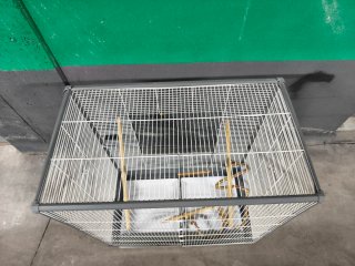 Jaula para pájaros grande con soporte