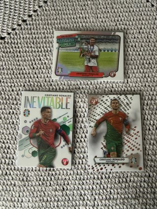 3 Cromos Cristiano Ronaldo Euro Pristine Topps