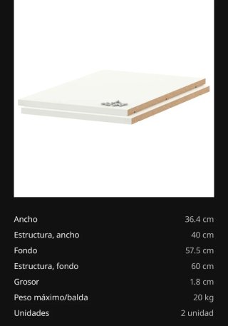 2 Baldas Utrusta IKEA 40cm
