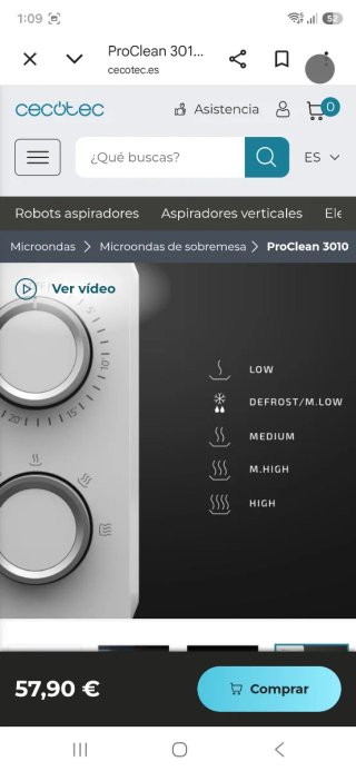✅️ Microondas Cecotec ProClean 3010