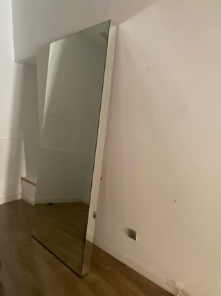 Espejo de pie 220x90x10, marco espejado moderno.