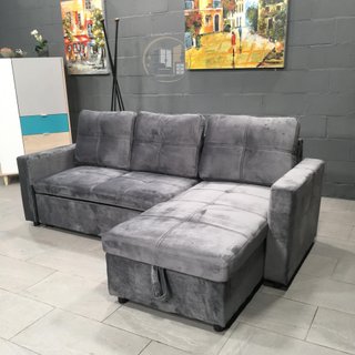 Sofá-cama chaise longue con arcón