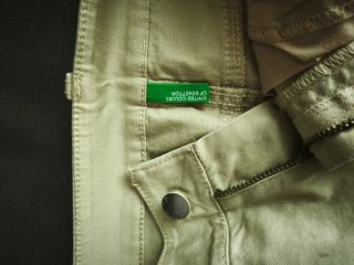 Minifalda vaquera elástica beige Benetton