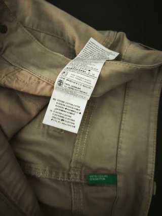 Minifalda vaquera elástica beige Benetton