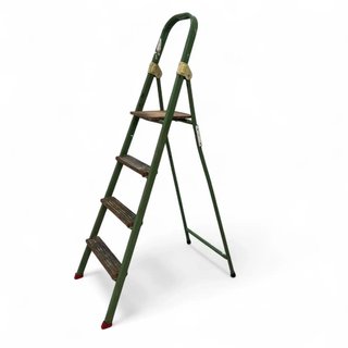 ESCALERA DE TIJERA VERDE 4 PELDAÑOS DE MADERA